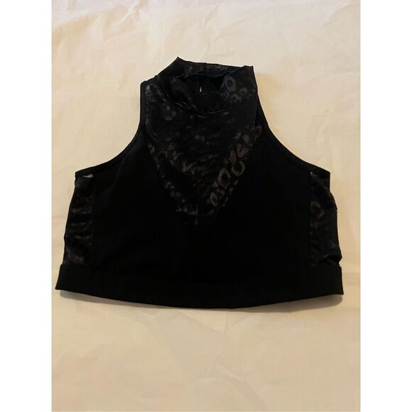 Victoria's Secret black intimate sports bra with leopard mesh details and open b - Picture 1 of 5